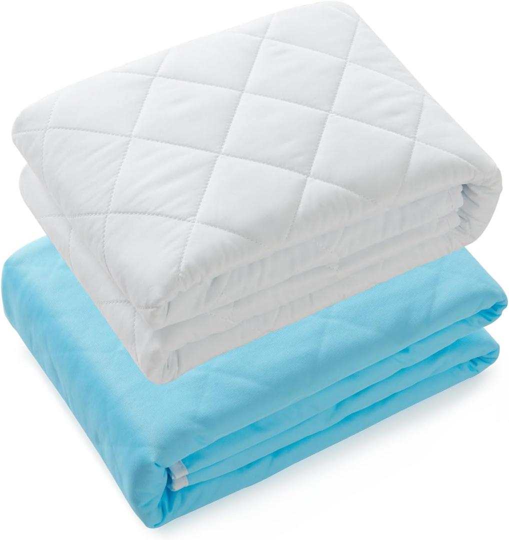 KANECH Bed Pads Washable Waterproof , 44"x52" (2 Pack) - Heavy Absorbency Reusable Incontinence Underpads for Adults, Elderly, Kids & Pets - Quick Drying Mattress Protector for Bed, Sofa, Floor