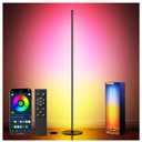 luckystyle Smart RGB+IC Corner Floor Lamp,Bright LED Tall Modern Floor Lamp with APP and Remote,Ambient Lighting Color Changing Standing Lamps with Music Mode and Timing for Living Room,Bedroom,Party