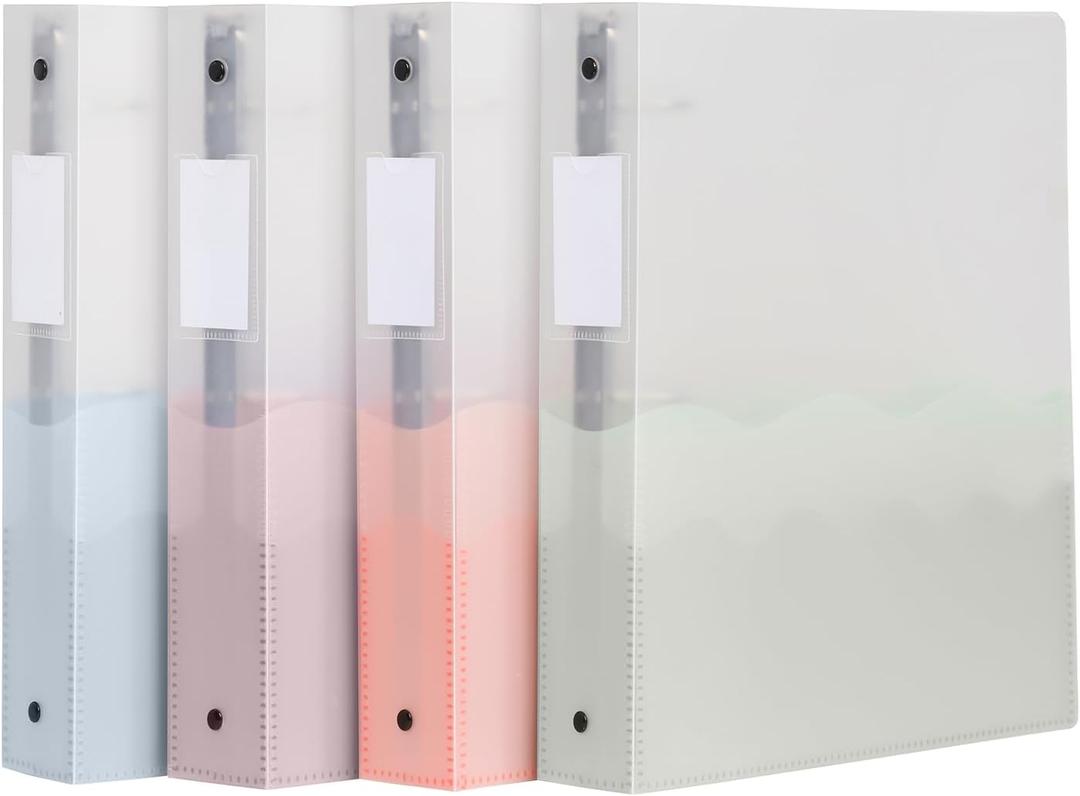 Oxford Flexible Binders, Binders for School and Office, Strong Flexible Poly, 4 Wave Pockets, Translucent Covers, Holds up to 350 Sheets, 1.5 inch Binder, 4 Assorted Boho Colors, 4-Pack (1009730)
