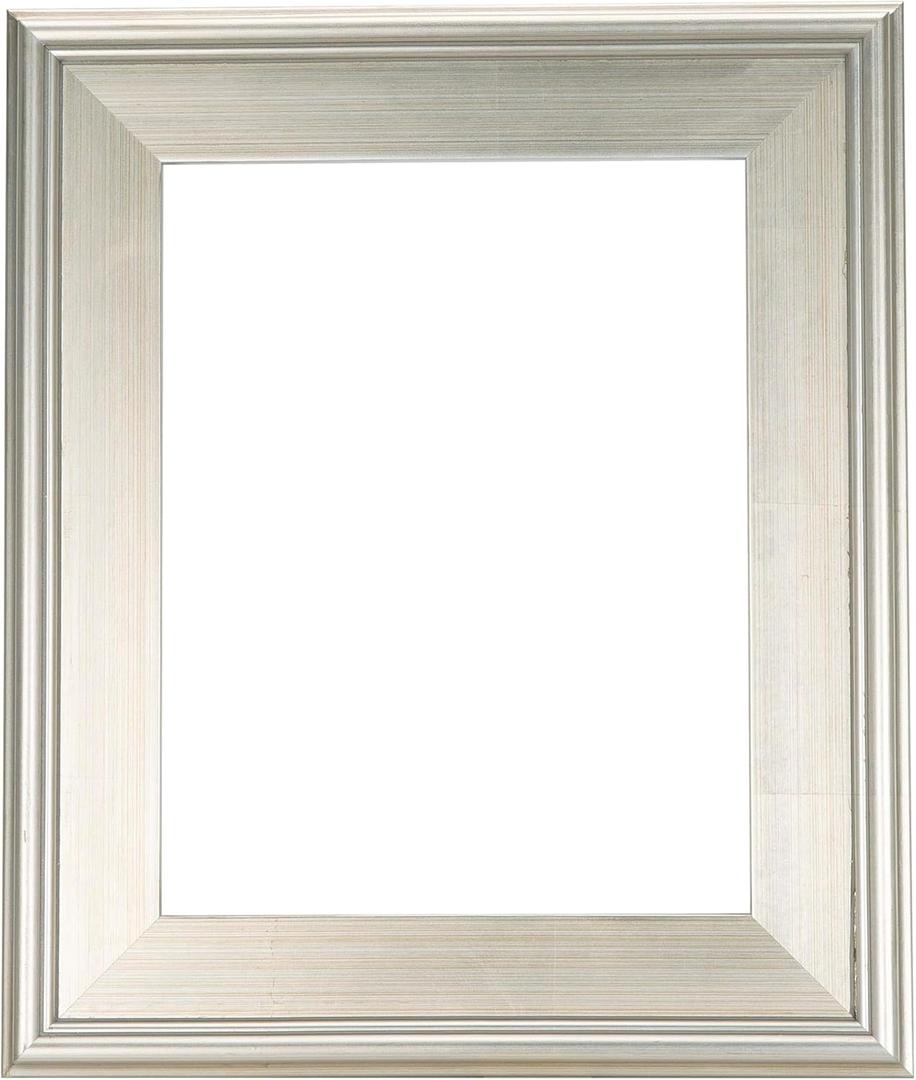 Creative Mark Plein Air Style Frame, Hand Leafed Silver, 8x10-3" Wide Moulding with 1/2" Rabbet Depth, Open Back W/O Glazing, Museum Quality, For Art Panels, Stretched Canvas, Pictures and More