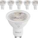6-Pack GU10 LED Bulbs Dimmable,6W (50W Equivalent), 4000K Soft White 582 Lumens