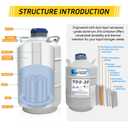 30L Liquid Nitrogen Tank, Aluminum Alloy Cryogenic Container Liquid Nitrogen (LN2) Dewar, Semen Tank, Liquid Nitrogen Dewar with 6 Canisters & Carry Bag (30L), 30 liters
