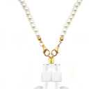 Magnetic Anti-Lost AirPods Necklace Straps Lanyard String Cord for Neck (Pearl Chain)