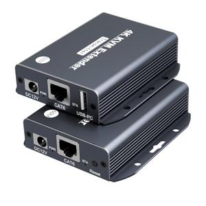 4K HDMI KVM Over Ethernet Extender Balun Over CAT5e/6/7 Cable 4K@60Hz Upto 200 Feet, Supports Keyboard and Mouse USB HDMI Loop Out HDCP2.2, Power Over Cable Zero-Lantency