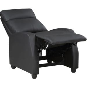 Lexicon Barbal 27" W Faux Leather Push Back Recliner Chair, Black