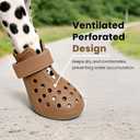Dog Shoes for Hot Pavement - Comfortable Paw Protection for Medium & Large Dogs, Adjustable Strap & Non-Slip, Easy-Clean, Outdoor Sports Boots, Dog Booties for Summer Rain (Brown, L)
