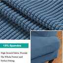 Turquoize Wingback Chair Covers 2 Piece Wing Chair Slipcover Stretch Slipcovers for Wingback Chairs Wing Chair Cover Spandex Jacquard Fabric with Elastic Bottom Non-Slip Furniture Cover, Dusty Blue