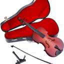 Wooden Miniature Violin with Stand, Bow and Case Mini Musical Instrument Violin Replica Collectible Figurines Dollhouse Accessories Model Home Decoration Display Ornament (9.84"x3.54"x1.51")