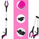 2 Pack 32 inch GrabRunner Reacher Grabber Tool with Strong Magnetic and Swivel Head (New Pink)