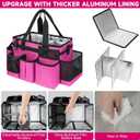 Cleaning Caddy Bag, Cleaning Supplies Organizer for Housekeepers, Housekeeping Caddy with Handle and Detachable Padded Cushion, Pink