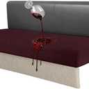 Waterproof RV Dinette Cushion Covers - Stretch Fabric Camper Seat Slipcover Replacement, Washable RV Couch Cover Designed for Camper Car Bench (Sofa 1 Bench Cover, Burgundy)