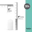 BOLSIUS Set of 20 White Pillar Candles - 2x4 inch Unscented Candle Set - Dripless Clean Burning Smokeless Dinner Candle - Perfect for Wedding Candles, Parties and Special Occasions