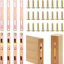 MorningRo 4 Pair 5" Bed Rail Fasteners Bed Rail Brackets with Screws Heavy Duty Bed Frame Rail Hardware Bed Rail Connectors Bed Frame Replacement Parts for Furniture Bed Wood