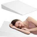 Bed Wedge Pillow Triangle Belt Foam for, Knee, Small Leg, Reading, Maternity (White)
