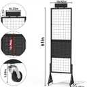Alyoen Grid Wall Panels, Gridwall Panel Display Stand with Notice Board, Movable 5.1 x 1.4 Ft Floorstanding Wire Grid Rack, Sturdy Retail Display Racks for Vendor Events, Art Craft Shows