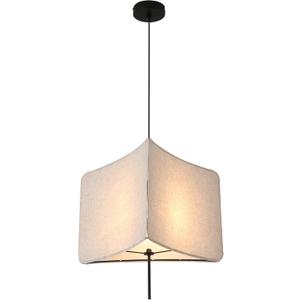 Modern Pendant Lights, 16.65 Inch Pendant Light kit, Linen lampshade E26 Socket (no Bulb), Suitable for Kitchen, Dining Room, Bedroom, Living Room, Corner
