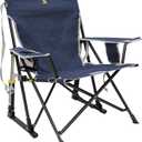 GCI Outdoor Kickback Rocker Outdoor Rocking Chair with Beverage Holder (Indigo Blue)
