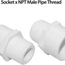 3/4" PVC Pipe Fitting Adapter Connector Union Coupling Schedule 40 (Slip Socket x NPT Male Pipe Thread) Pack of 10