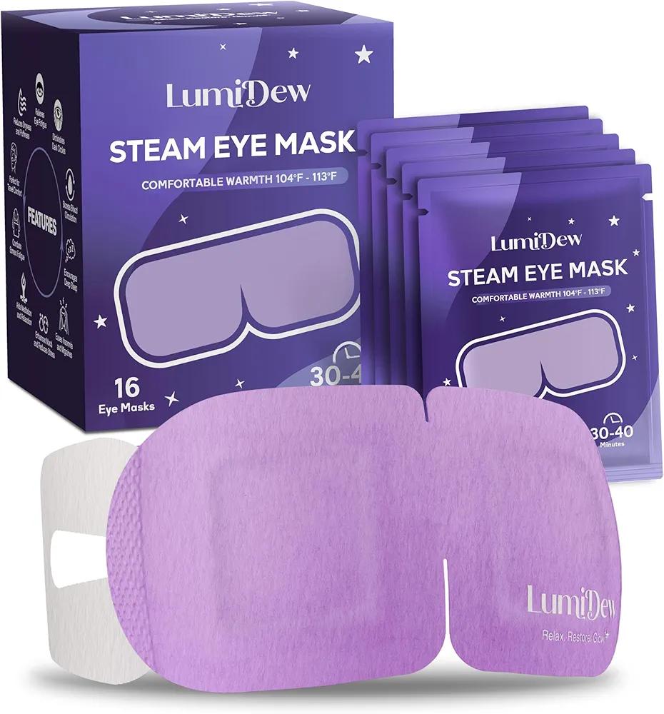 Steam Eye Mask, Self Heating Heated Eye Mask for Sleep, Warm Compress for Eyes, Moist Heat for Dry Eye Relief, Stye Eye Treatment, Spa, Travel Essentials & Relaxation Gifts, Unscented 16 Pack