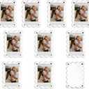Nirvany 10 Pack Acrylic Magnetic Picture Frames for Fridge, 2.75x3.9 Inch Clear Scalloped Acrylic Photo Holders for Mini & Wallet-Size Pictures (wavy)
