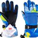 TRIWONDER Kids Ski Snow Gloves Winter Cold Weather Windproof Warm Snowboard Sport Mittens for Boys Girls (7-9 years old)