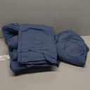 Amazon Basics 4 Piece Bed Sheets Set, 100% Cotton Jersey, Includes Super Soft, Flat and Fitted Sheets, Pillowcase, Queen, Chambray, Solid