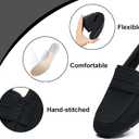Vespiero Loafers for Women Comfortable Slip on Work Flats Shoes Womens Dressy Casual Walking Shoes, Size 7 (Black)