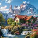 MISITU Jigsaw Puzzles 1000 Pieces for Adults Challenging Difficult Puzzles Christmas Birthday Gift Game Toys Villa on Lake 19.69 x 27.56 Inches