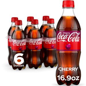 Coca-Cola Cherry Soda Soft Drink, 16.9 fl oz, 6 Pack BBD Feb23/26