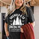 JINTING Plus Size Christmas Shirts for Women Christmas Tree Graphic Tees Xmas Holiday Short Sleeve T-Shirt Top (Black, XL)