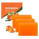 3 PCS Persimmon Soap Bar for Body Odor Control, Natural Deodorant Body Bar Soap for Old People Smell, Remove Strong Smell, Organic Eliminating Odor Wash Soap for Women & Men