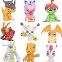 LUMAN Crazy 9 pcs Digital Monster Adventure Agumon Gabumon Mini PVC Figures Set Digimon Toys, 1.7 - 1.9 Inches