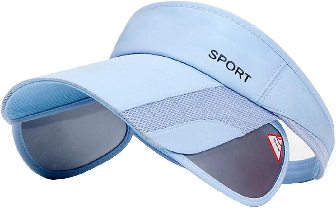 Summer Sun Visor Hat - Women Adjustable Golf Cap with Retractable Brim, UV Protection Beach/Tennis Sport Hat (7, Blue)