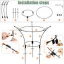 VICAMB 2 Pack Large Peony Cages and Supports,23.2" H X 13.4" D Metal Peony Support Rings,Tall Plant Support Garden Stakes for Outdoor Plants and Other Flopping Flowers