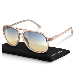 livho Trendy Polarized Aviator Sunglasses Women Men, Retro Sun Glasses for Women Men 2025, Oversized UV Protection Shades
