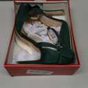 Carcuume Women's Closed Toe Heels Bow Stiletto Heel Sandals Pointed Toe Pumps Wedding Shoes (8, Green)