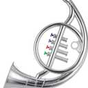 Lewtemi Silver Horn Musical Instruments Toy for Kid Toddler Fake Plastic Preschool Music Toy Gift Portable Wind Instrument Early Educational Teaching Songs Gifts for Toddlers Children