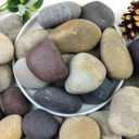 40lbs Natural River Rocks, 2-3" Premium Pebbles for Garden and Landscape Design, Hand-Picked Smooth Stones for Fish Tank, Flower Pots, Indoor Water Fountains, Pathways, Backyard