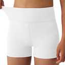 AugIris Athletic Biker Shorts with Hidden Pocket High Waisted Dance Kids Shorts Soft Active Yoga Bike Short  White XL