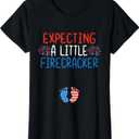 Expecting a Little Firecracker New Mom 4th Of July Pregnancy T-Shirt Medium