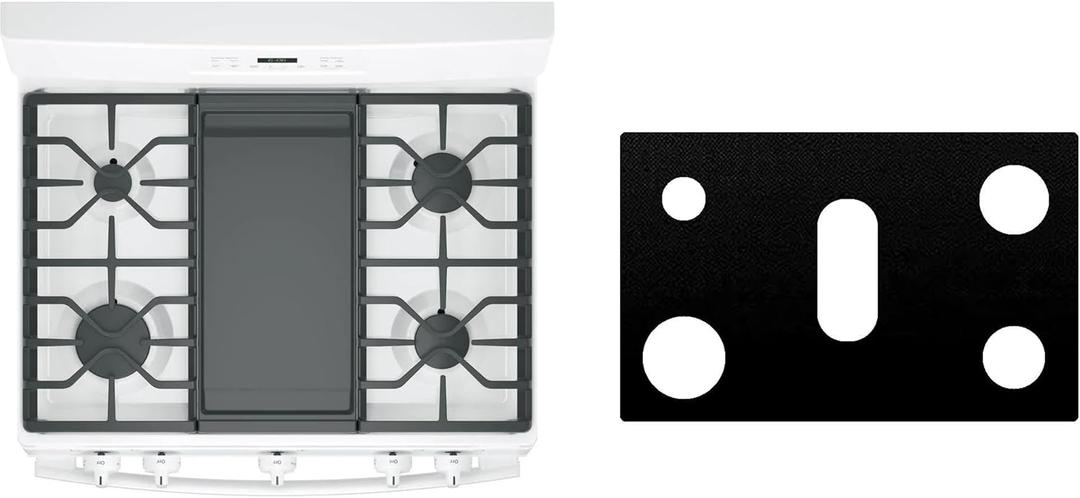 Custom Fit Reusable Burner Liner for General Electric GE Gas Range Stove Protect Your Stovetop with this Splatter Guard Cover - JGBS66REKSS