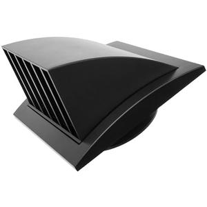 Vent Systems Black 4" inch Exhaust Vent Cover - Dryer Vent Hood - Louvered Dryer Cover - Vent Hood Cap - One-Directional Plastic Air Supply Grille - Non Return Valve - Outlet Cowl Air Vent Grille