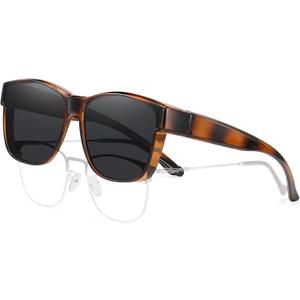 HAOLOTA Fit Over Sunglasses-Polarized for Men, Oversized Sun Glasses Square Shades UV400 Protection for Driving