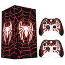 Skin Sticker Compatible with XBX Series X Cover - Spider Art, 2 Controller Skins & Console Skin - No Bubble, Full Protection, Removable
