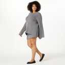 The Drop Women's Alice Crew-Neck Back-Slit Ribbed Pullover Sweater (X-Large, Charcoal)