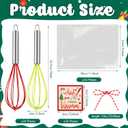 Acellegic 24 Sets 10 Inch Christmas Whisks Supplies Gifts Sets, Includes Silicone Whisks, Greeting Cards, Ribbons, Plastic Bags DIY Fillable Christmas Tree Ornaments for Xmas Cooking Supplies Gift