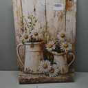White Daisy Canvas Wall Art Vintage Wall Decor Pictures Country Farmhouse Poster Print Oil painting style Painting Artwork for bedroom home Bathroom decoration 16x24in