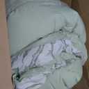 Luxudecor Floral King Comforter Set 7 Pieces Bed in a Bag, Sage Green Flower with Bird Bedding Set, Soft Reversible Comforter with Sheet Set 104"x90"