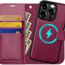 OCASE for iPhone 15 Pro Max Case Detachable Wallet Case with Card Holder, [2 in 1] PU Leather Flip Folio Case with RFID Blocking Stand Shockproof Phone Cover 6.7 Inch, Burgundy