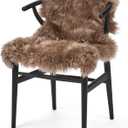 Sheepskin Fur Rug Long Hair 2x3 ft, Light Brown | Genuine long-hair sheepskin, each hide unique, perfect for sofa, chair or dining table, 1'11" x 2'11"